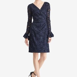 Ralph Lauren sequin floral-lace sheath dress